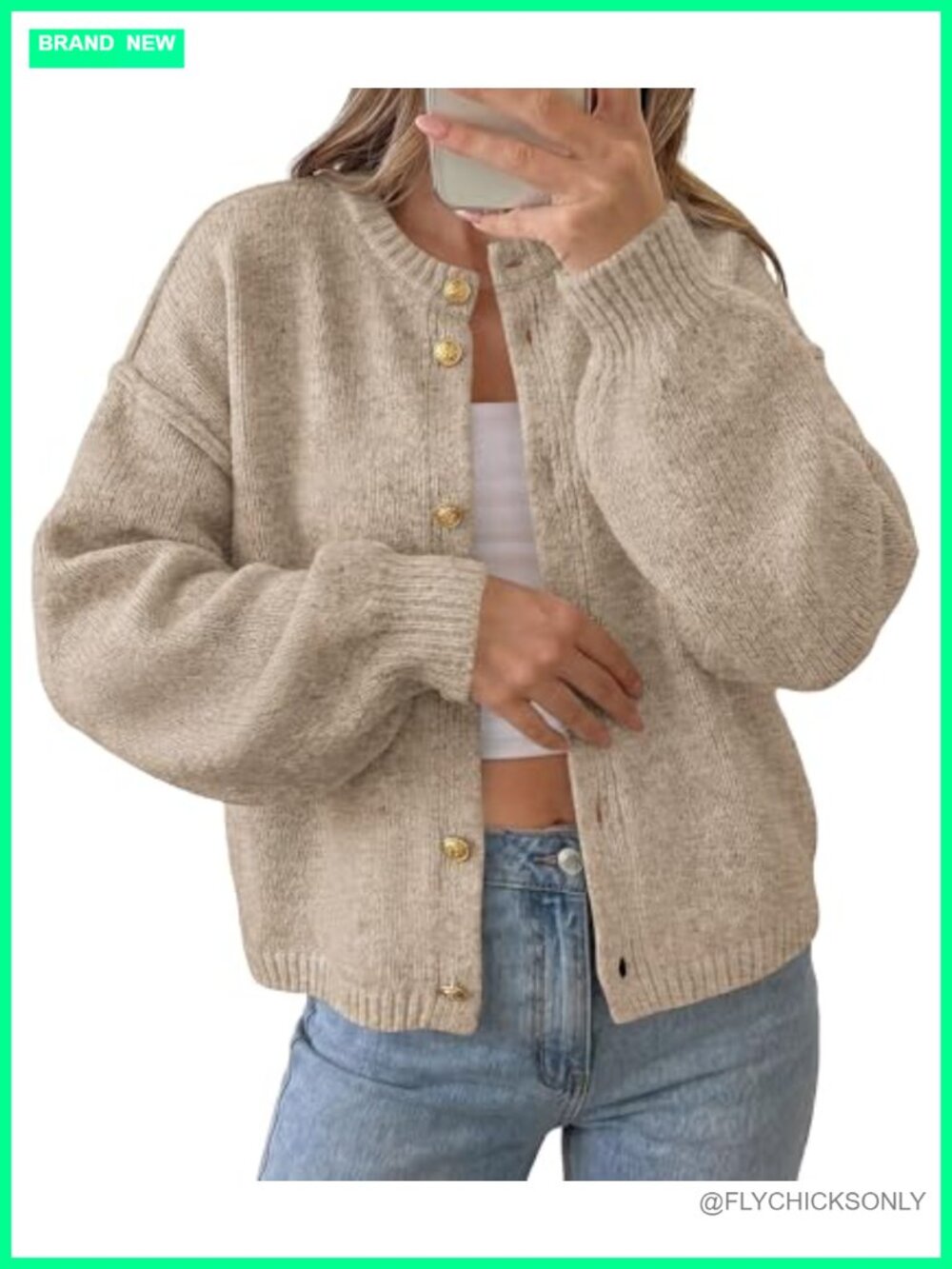 Chunky Knit Cardigan for Women - Button Up Fall Winter Oversized Sweater